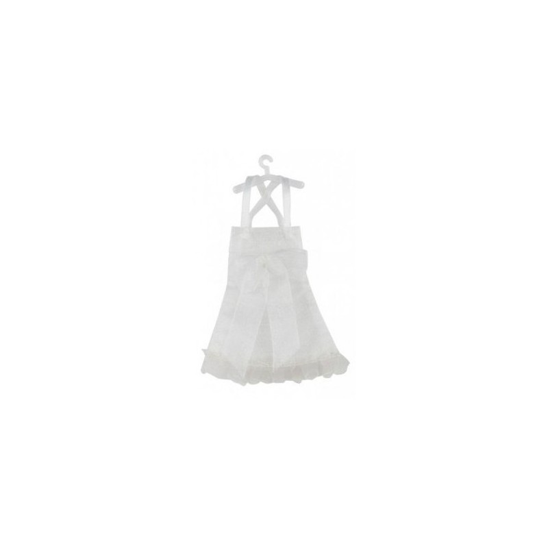 Contenant dragée Robe blanche en tissu par 5