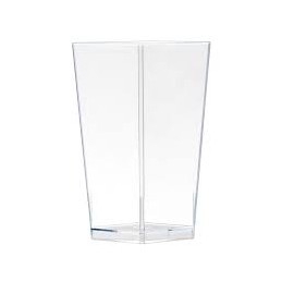 Verrine plastique transparente, contenance 6 cl, forme pyramidale, élégante.