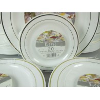 Assiette ronde Arlux blanche et or