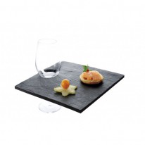 Assiette jetable cocktail en imitation ardoise de  210mm